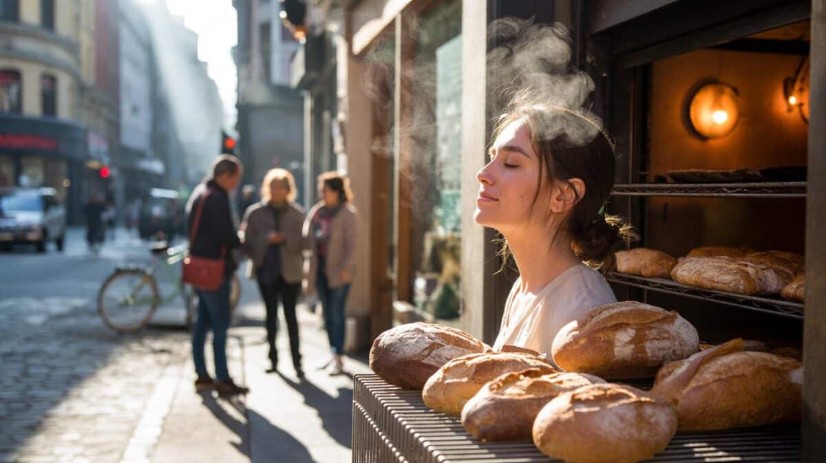 Si hueles pan recién hecho en la calle, tu cuerpo hace esto en 7 minutos: te pasa a ti también