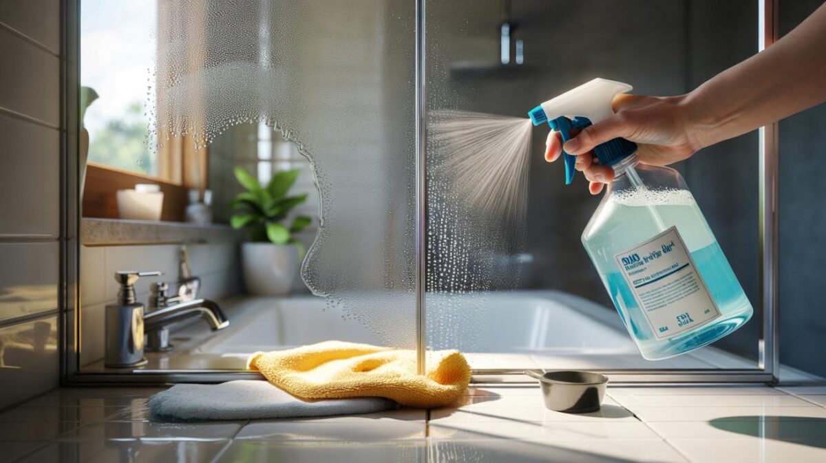 Si tu mampara sigue opaca, prueba esto: 400 ml de agua y 1 cucharadita de jabón de platos