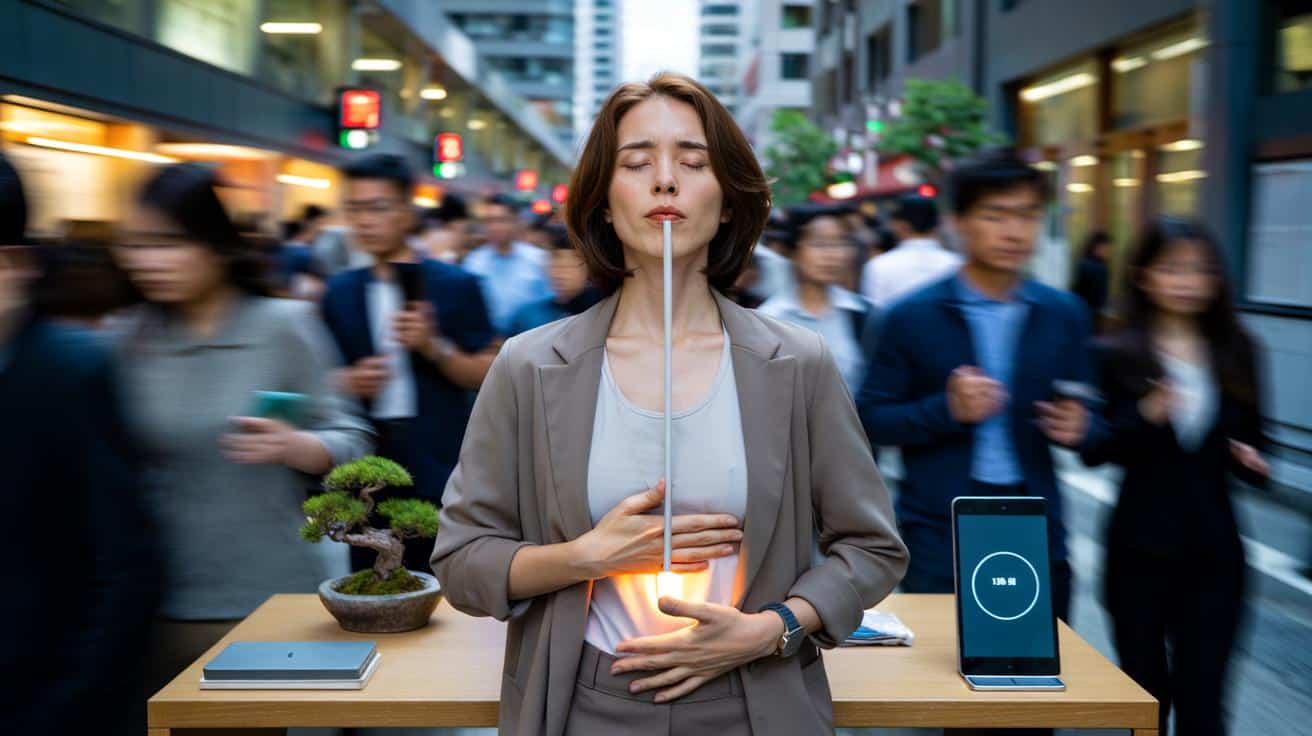 Si vives con prisa y mensajes sin parar: ¿60 segundos de respiración japonesa te calman hoy?