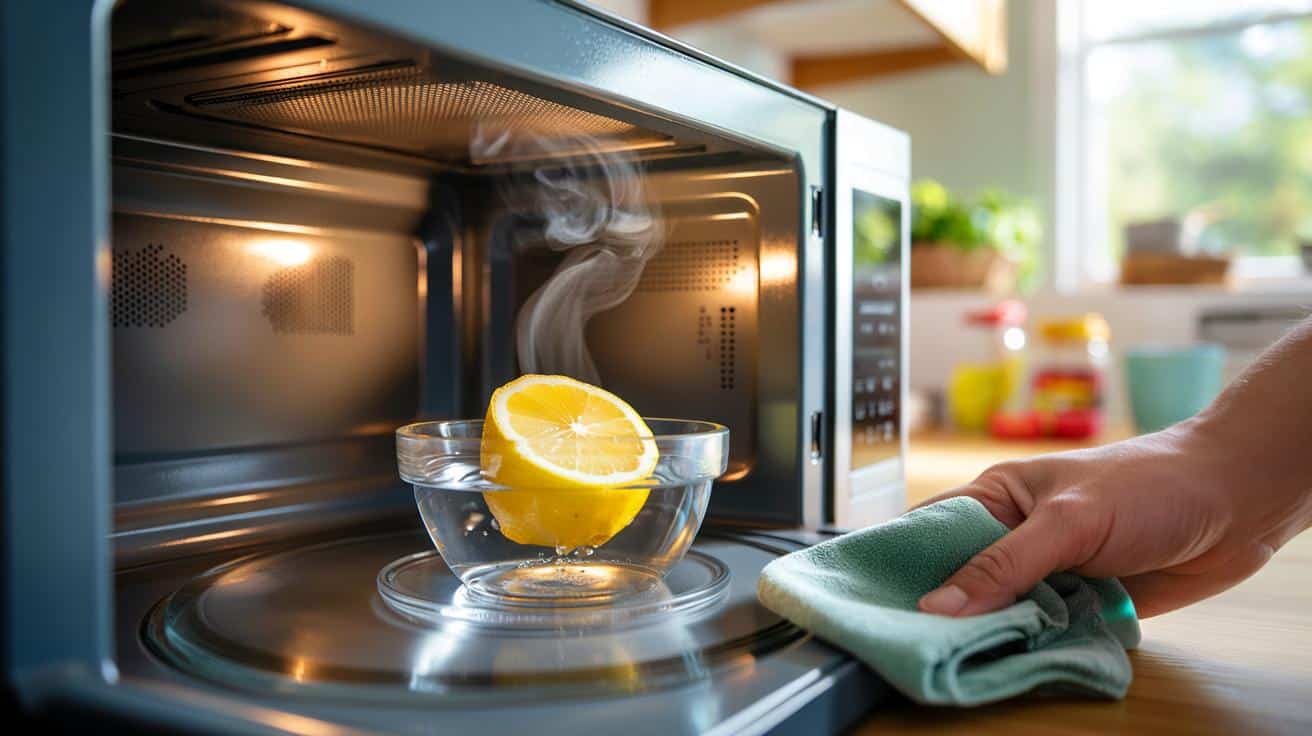 Tu microondas huele a mezcla: el truco con medio limón y 5 minutos que usan las familias de hoy