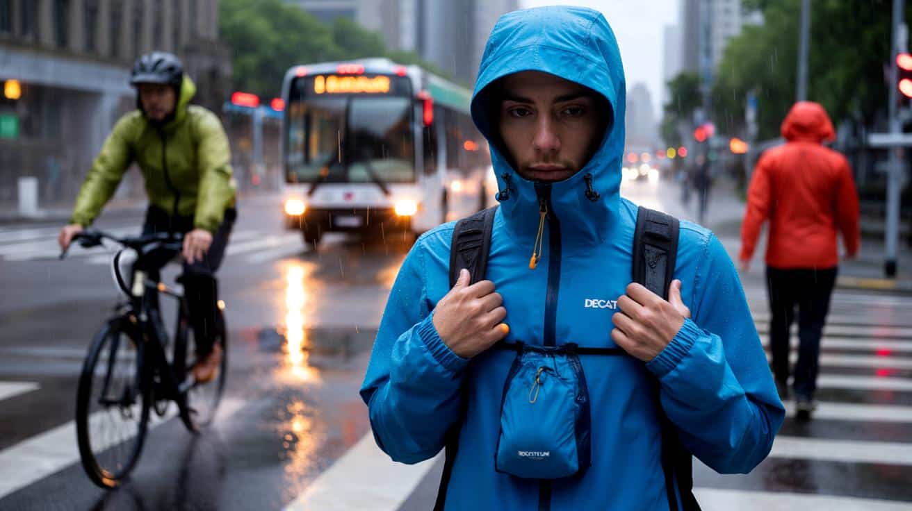 ¿Vas en bus, bici o a pie cada día? la chaqueta plegable de Decathlon por menos de 35 € que no pesa